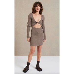 Bec + Bridge Riviera Knit Long Sleeve Mini Dress Silt Womens Size US 6